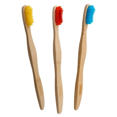 Set de 3 cepillos de dientes bambú