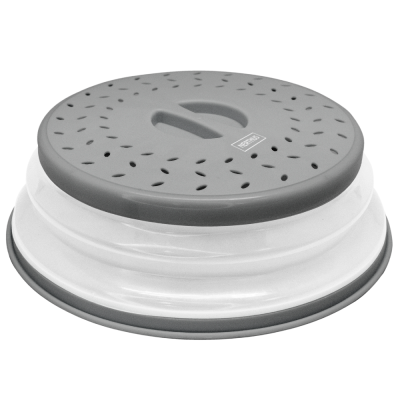 Tapa Plegable Multifuncional para Microondas con Protección Antisalpicaduras, Gris